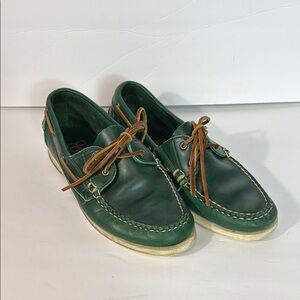 Allen Edmond‎ Maritime Men's Green Leather Boat Shoes